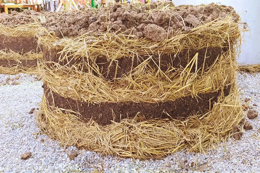 rich organic mulch made with straw