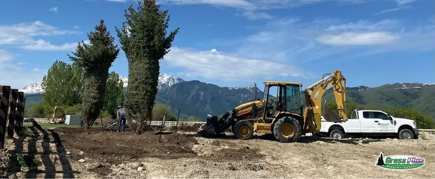 Landscaping using a big machinery